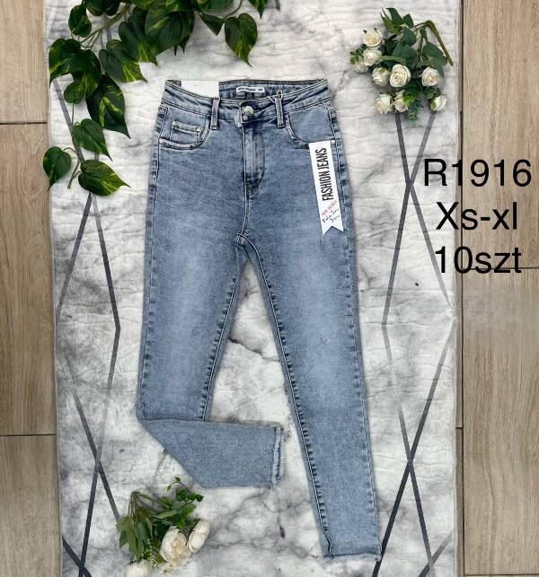 Spodnie damskie jeans Roz XS-XL, 1 Kolor Paczka 10 szt