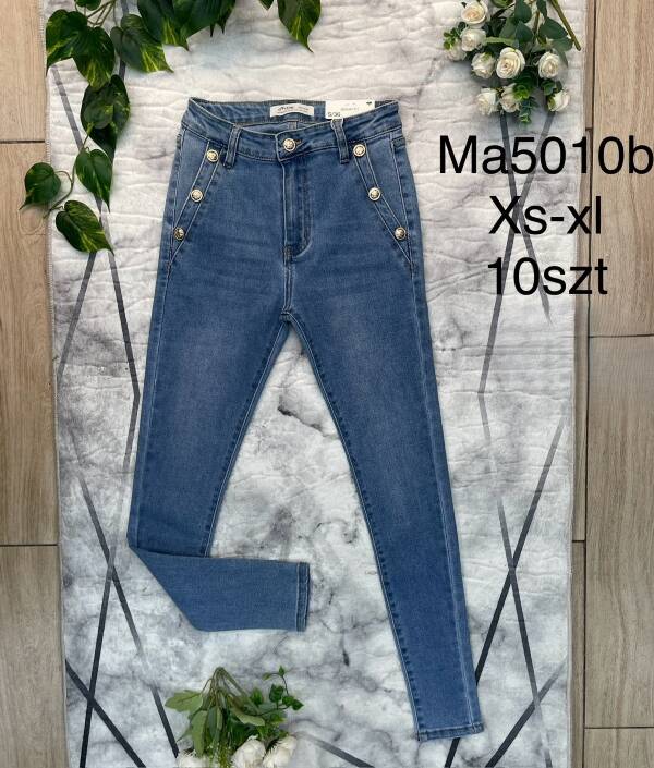 Spodnie damskie jeans Roz XS-XL, 1 Kolor Paczka 10 szt