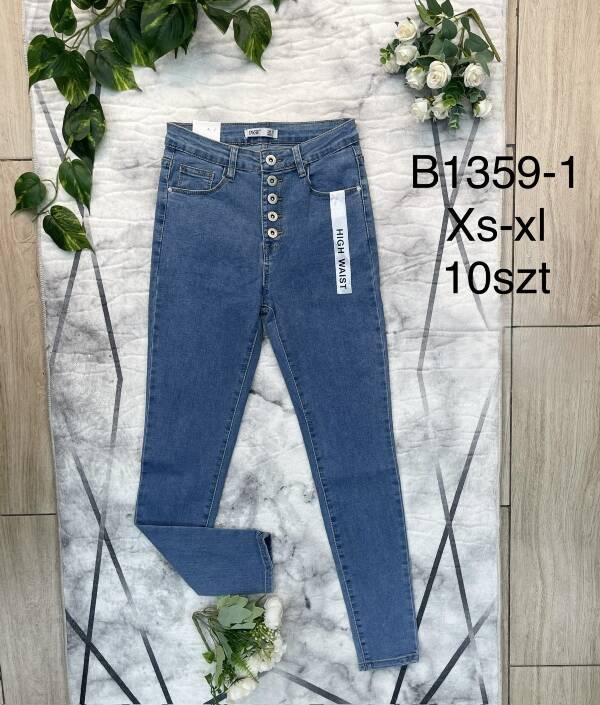 Spodnie damskie jeans Roz XS-XL, 1 Kolor Paczka 10 szt