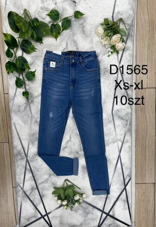 Spodnie damskie jeans Roz XS-XL, 1 Kolor Paczka 10 szt