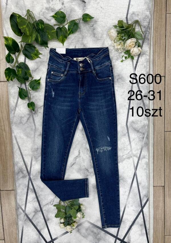 Spodnie damskie jeans Roz 26-31, 1 Kolor Paczka 10 szt