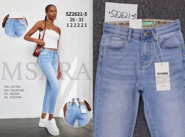 Spodnie damskie jeans Roz 26-31, 1 Kolor Paczka 10 szt