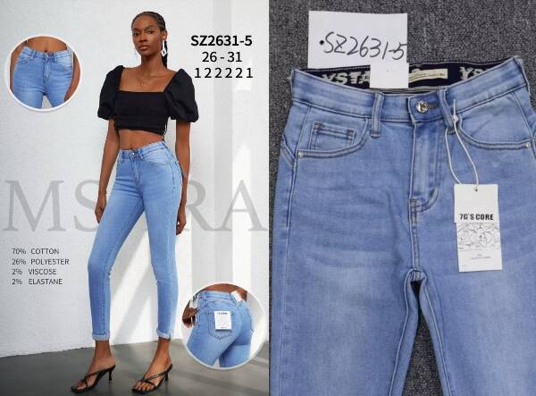 Spodnie damskie jeans Roz 26-31, 1 Kolor Paczka 10 szt