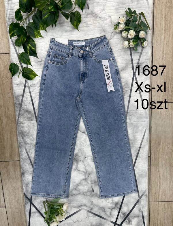 Spodnie damskie jeans Roz XS-XL, 1 Kolor Paczka 10 szt