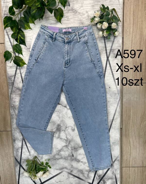 Spodnie damskie jeans Roz XS-XL, 1 Kolor Paczka 10 szt