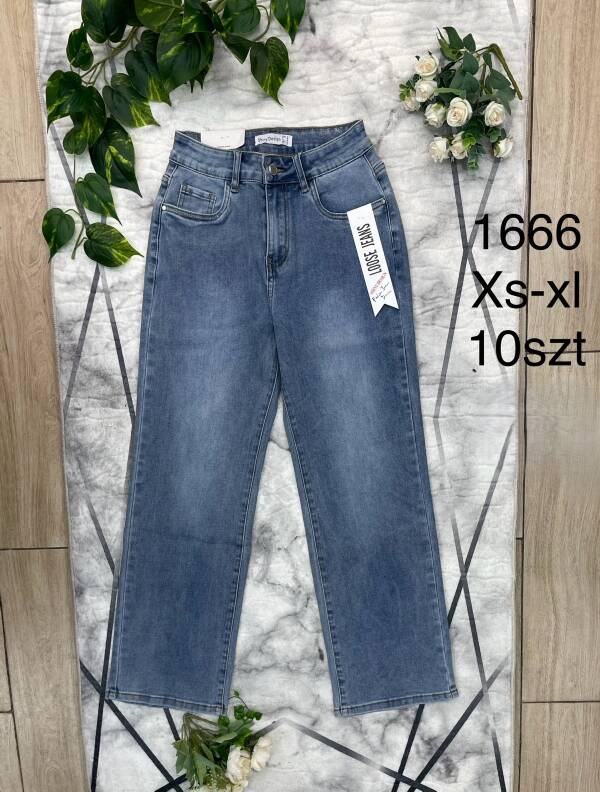 Spodnie damskie jeans Roz XS-XL, 1 Kolor Paczka 10 szt