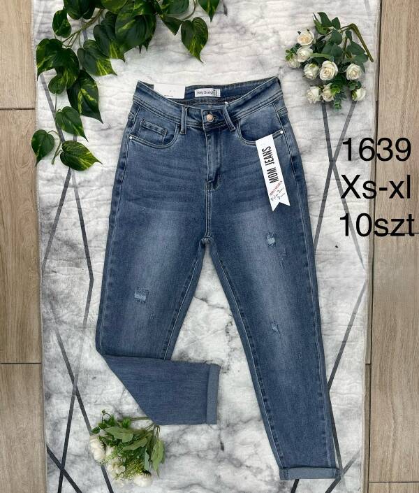 Spodnie damskie jeans Roz XS-XL, 1 Kolor Paczka 10 szt
