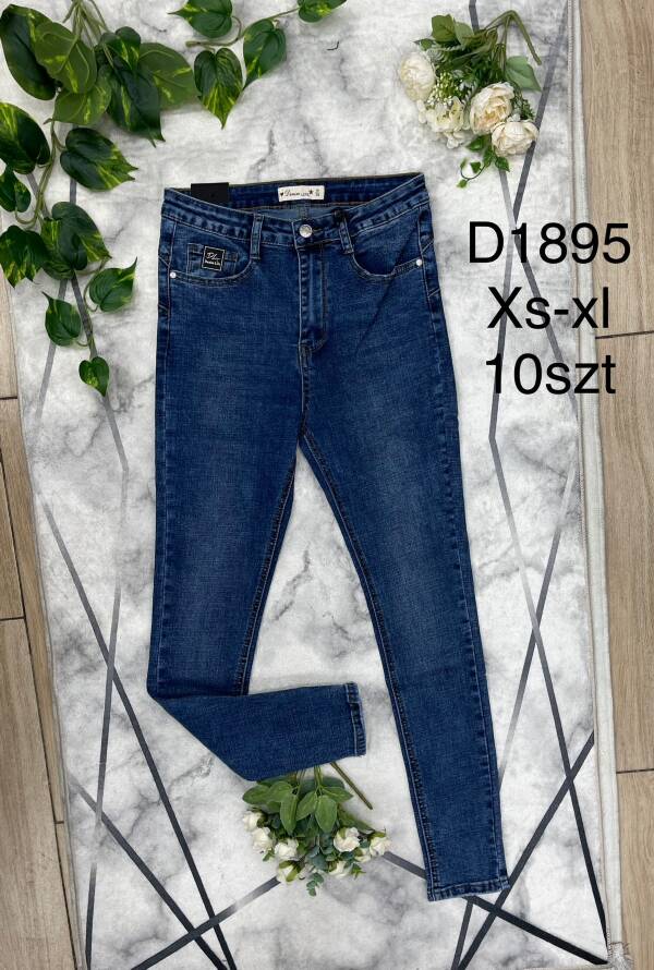 Spodnie damskie jeans Roz XS-XL, 1 Kolor Paczka 10 szt