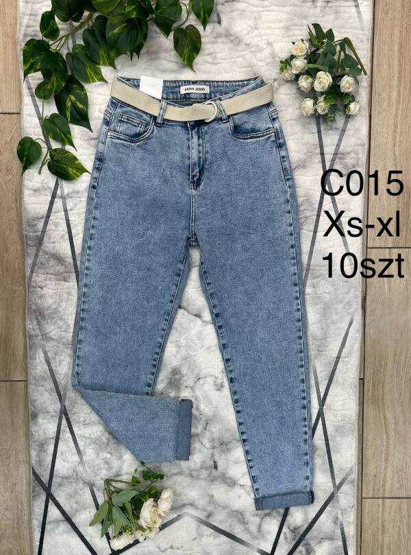 Spodnie damskie jeans Roz XS-XL, 1 Kolor Paczka 10 szt