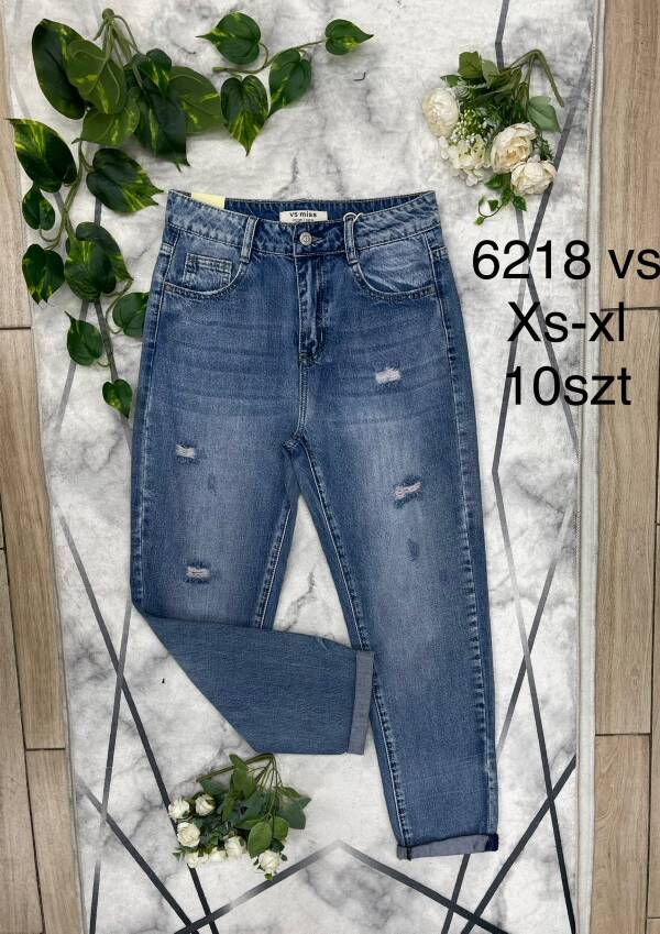 Spodnie damskie jeans Roz XS-XL, 1 Kolor Paczka 10 szt