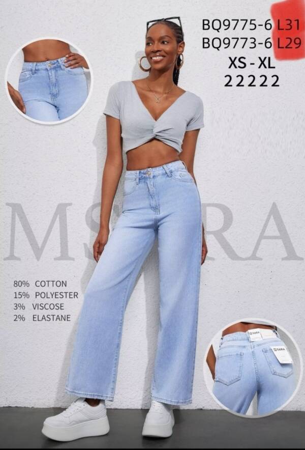Spodnie damskie jeans Roz XS-XL, 1 Kolor Paczka 10 szt