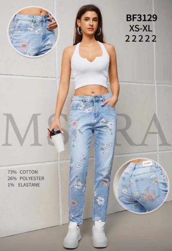 Spodnie damskie jeans Roz XS-XL, 1 Kolor Paczka 10 szt