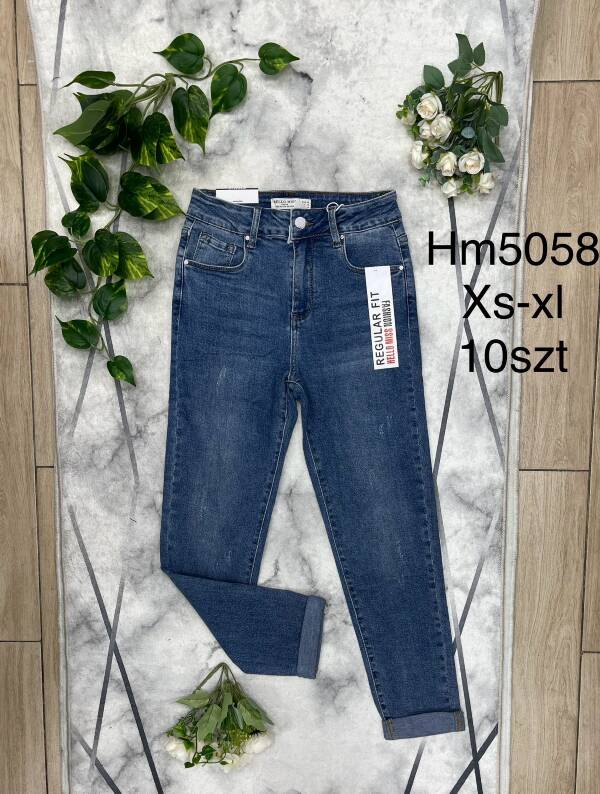 Spodnie damskie jeans Roz XS-XL, 1 Kolor Paczka 10 szt