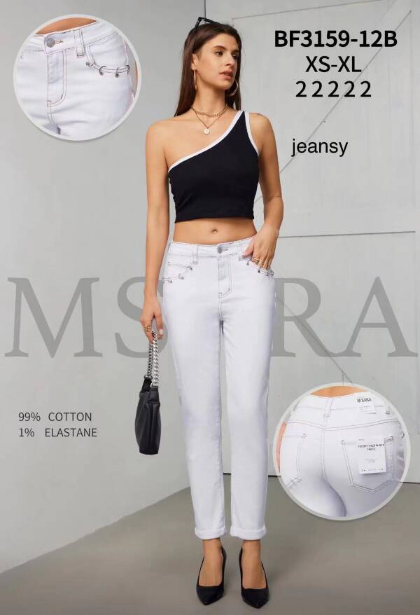 Spodnie damskie jeans Roz XS-XL, 1 Kolor Paczka 10 szt