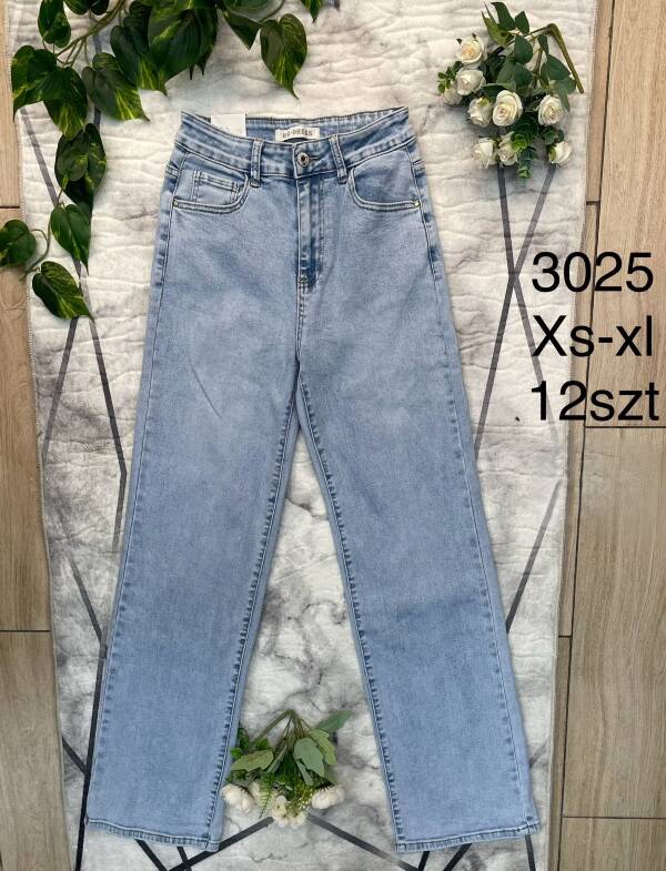 Spodnie damskie jeans Roz XS-XL, 1 Kolor Paczka 12 szt