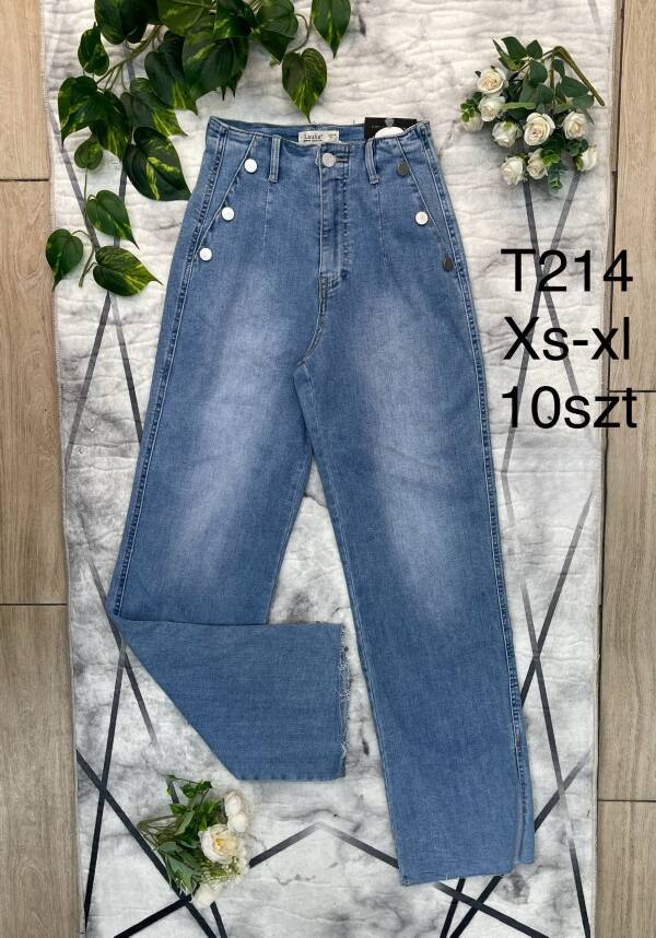 Spodnie damskie jeans Roz XS-XL, 1 Kolor Paczka 10 szt