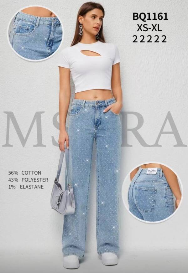 Spodnie damskie jeans Roz XS-XL, 1 Kolor Paczka 10 szt