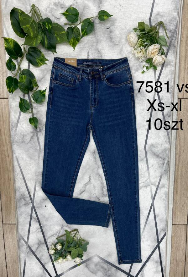 Spodnie damskie jeans Roz XS-XL, 1 Kolor Paczka 10 szt