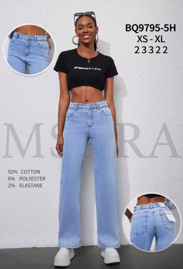 Spodnie damskie jeans Roz XS-XL, 1 Kolor Paczka 10 szt