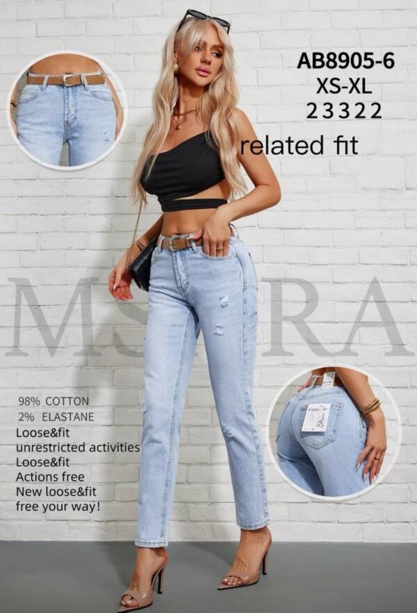 Spodnie damskie jeans Roz XS-XL, 1 Kolor Paczka 10 szt