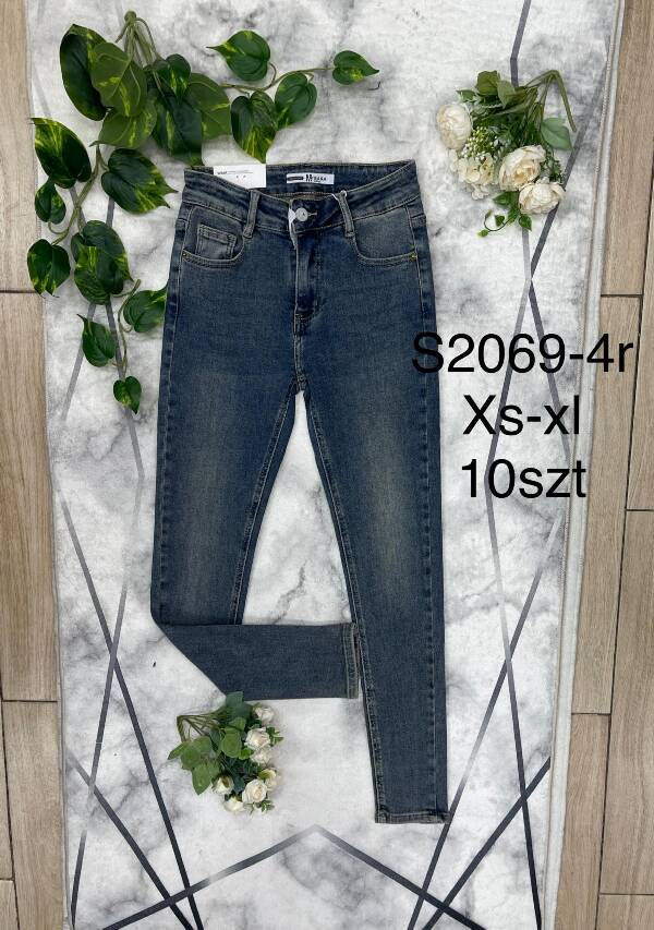 Spodnie damskie jeans Roz XS-XL, 1 Kolor Paczka 10 szt