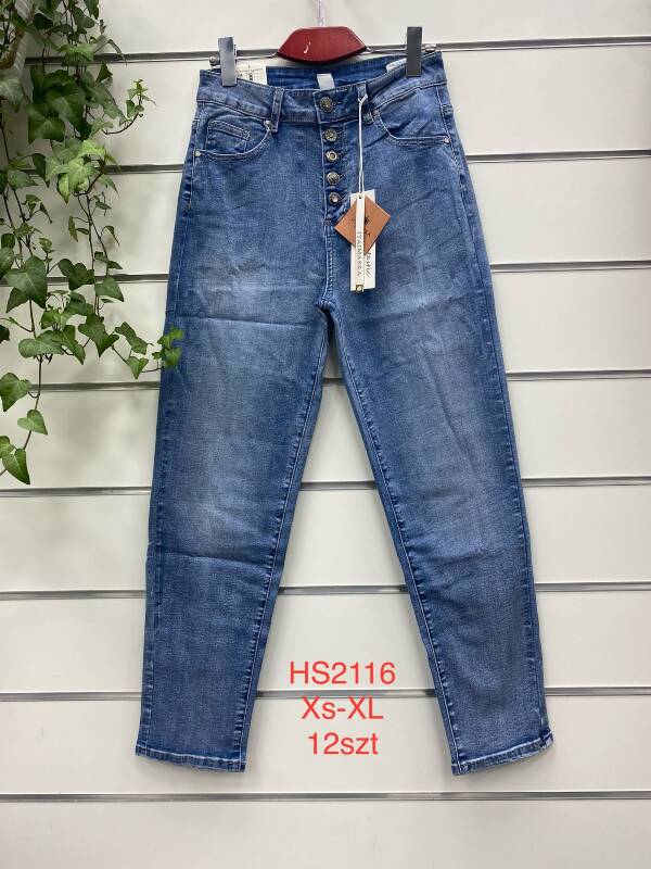 Spodnie damskie jeans Roz XS-XL, 1 Kolor Paczka 12 szt