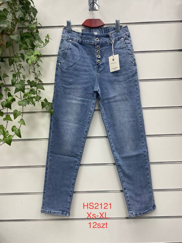 Spodnie damskie jeans Roz XS-XL, 1 Kolor Paczka 12 szt