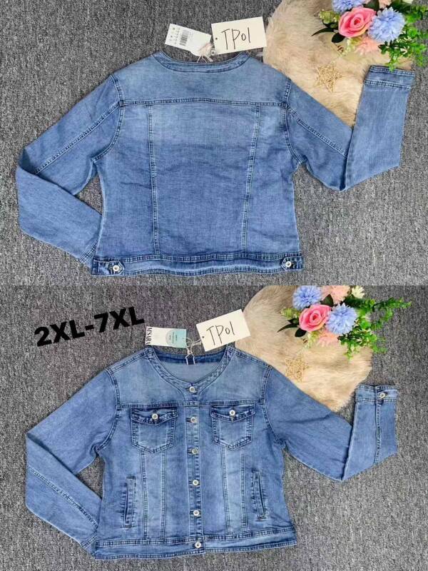 Kurtki damskie jeansy Roz 2XL-7XL, 1 Kolor Paczka 10 szt