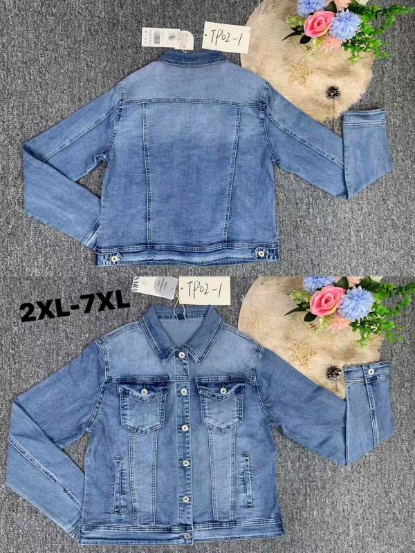 Kurtki damskie jeansy Roz 2XL-7XL, 1 Kolor Paczka 12 szt