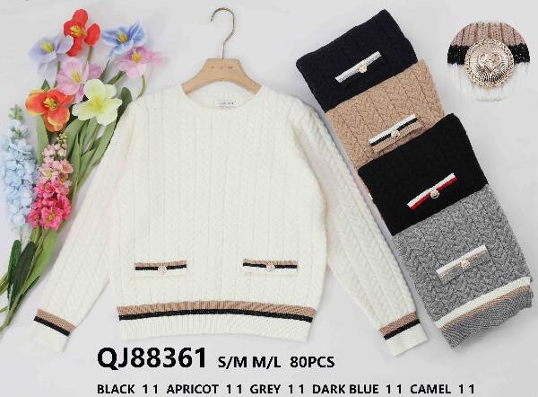 Swetry damskie (Francja produkt) Roz S/M-L/XL, Mix kolor, Paszka 10 szt