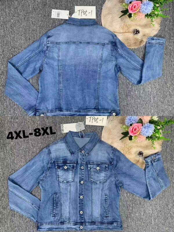 Kurtki damskie jeansy Roz 4XL-8XL, 1 Kolor Paczka 10 szt