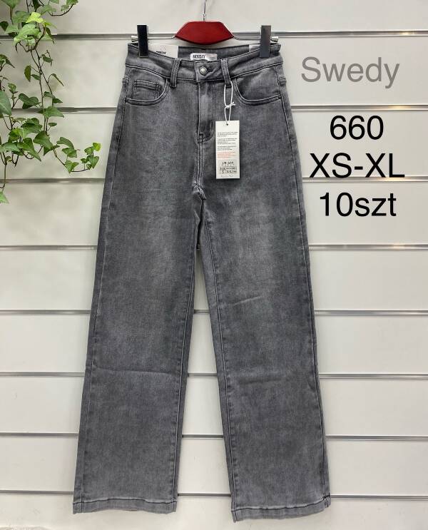 Spodnie damskie jeans Roz XS-XL, 1 Kolor Paczka 10 szt