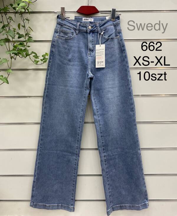 Spodnie damskie jeans Roz XS-XL, 1 Kolor Paczka 10 szt