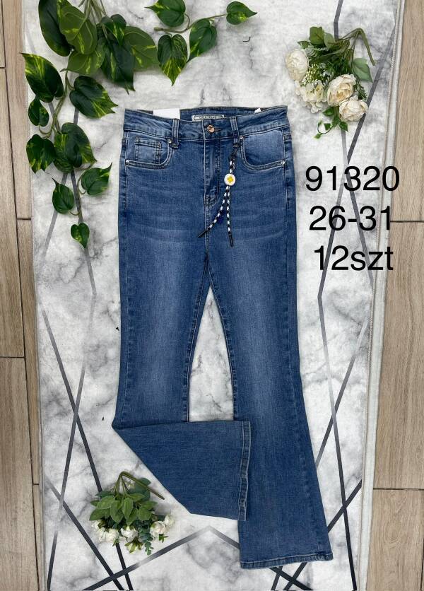 Spodnie damskie jeans Roz 26-31, 1 Kolor Paczka 12 szt