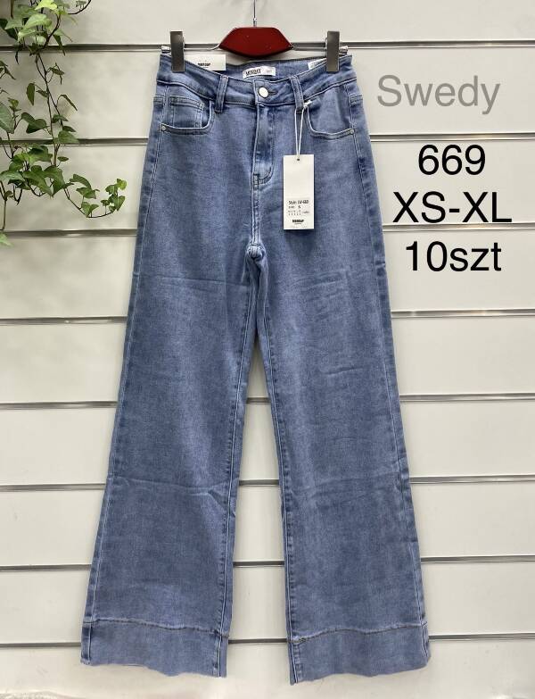 Spodnie damskie jeans Roz XS-XL, 1 Kolor Paczka 10 szt