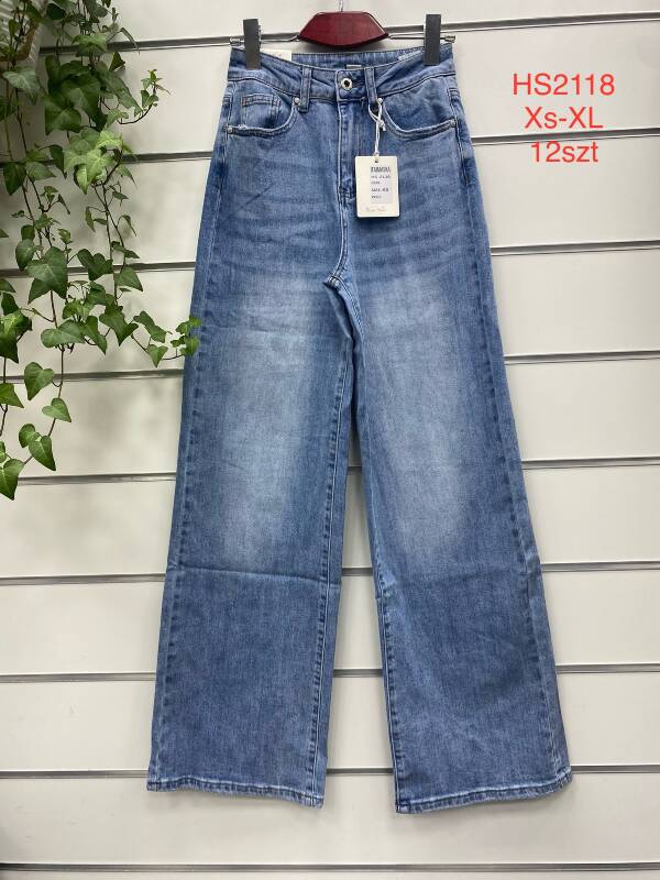 Spodnie damskie jeans Roz XS-XL, 1 Kolor Paczka 12 szt