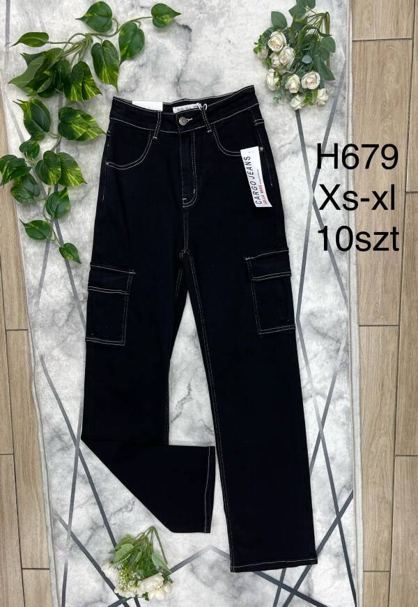 Spodnie damskie jeans Roz XS-XL, 1 Kolor Paczka 10 szt
