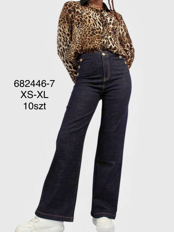 Spodnie damskie jeans Roz XS-XL, 1 Kolor Paczka 10 szt