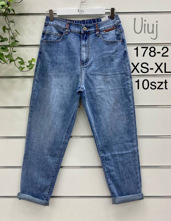 Spodnie damskie jeans Roz XS-XL, 1 Kolor Paczka 10 szt