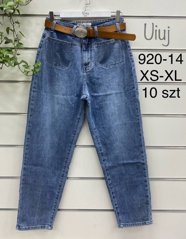 Spodnie damskie jeans Roz XS-XL, 1 Kolor Paczka 10 szt