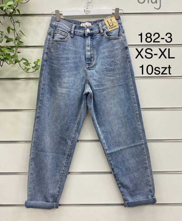 Spodnie damskie jeans Roz XS-XL, 1 Kolor Paczka 10 szt