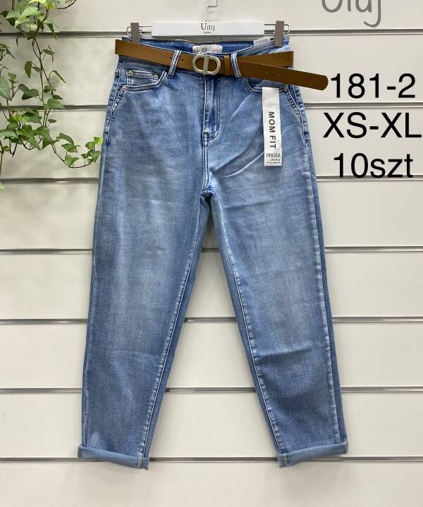 Spodnie damskie jeans Roz XS-XL, 1 Kolor Paczka 10 szt