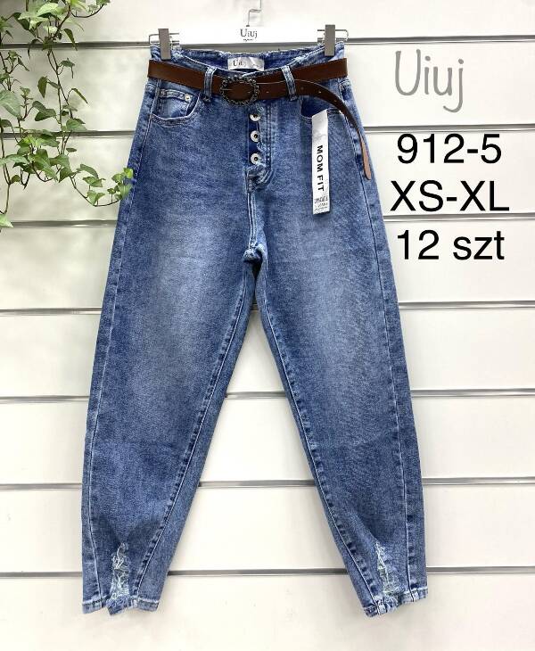Spodnie damskie jeans Roz XS-XL, 1 Kolor Paczka 12 szt