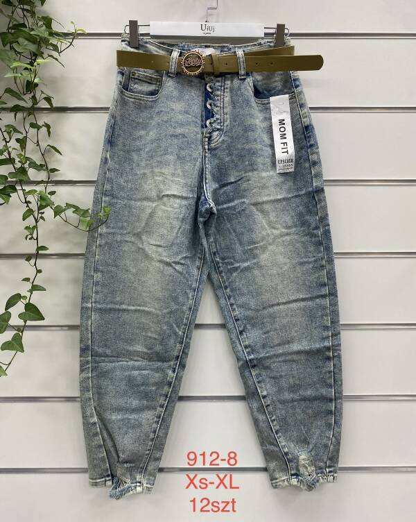 Spodnie damskie jeans Roz XS-XL, 1 Kolor Paczka 12 szt