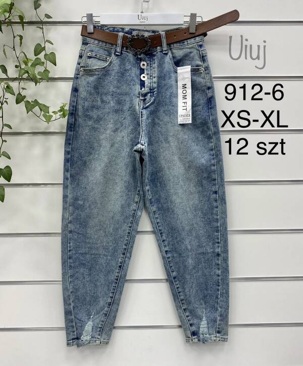 Spodnie damskie jeans Roz XS-XL, 1 Kolor Paczka 12 szt