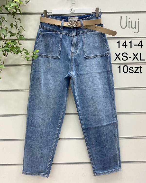 Spodnie damskie jeans Roz XS-XL, 1 Kolor Paczka 12 szt
