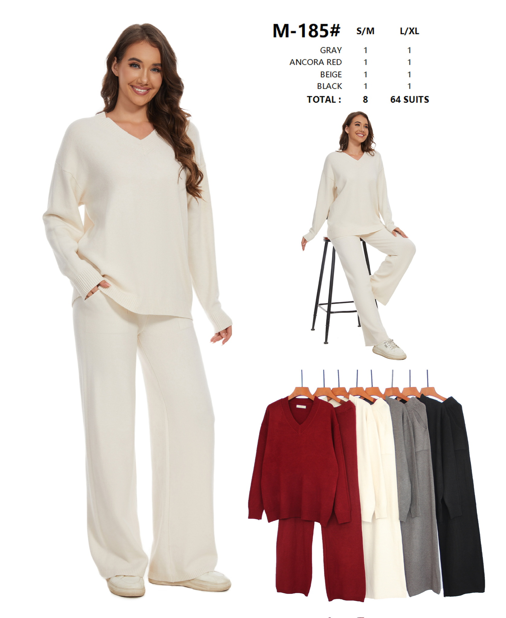 Komplet damskie Roz S/M -L/XL Paczka  Mix kolor 8 szt 