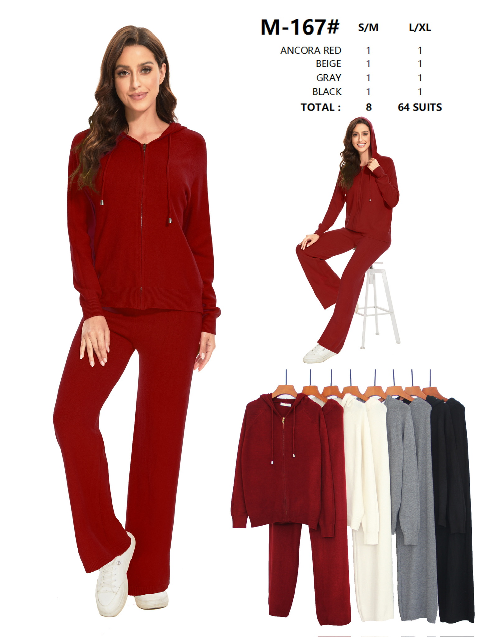Komplet damskie Roz S/M -L/XL Paczka  Mix kolor 8 szt 