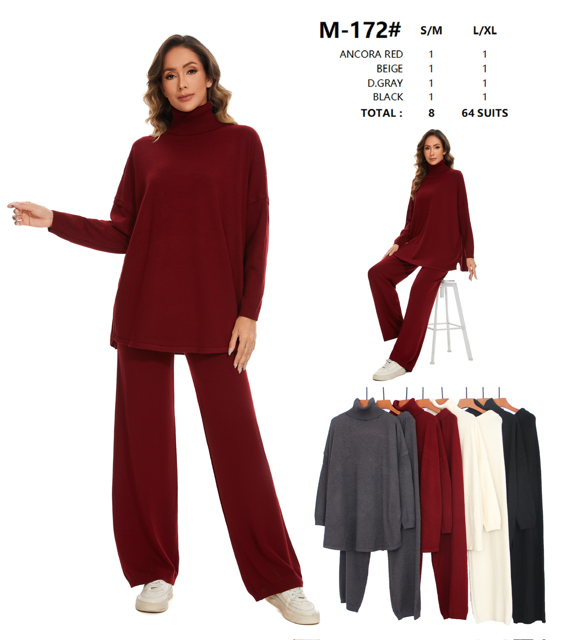 Komplet damskie Roz S/M -L/XL Paczka  Mix kolor 8 szt 