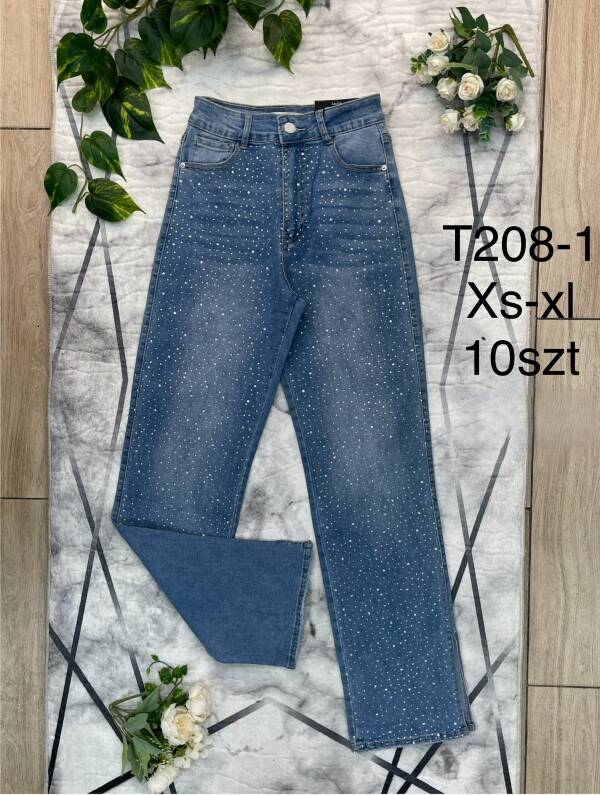 Spodnie damskie jeans Roz XS-XL, 1 Kolor Paczka 10 szt